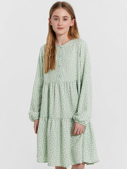 Платье для девочек зеленое в горошек - Mark formelle фото 3