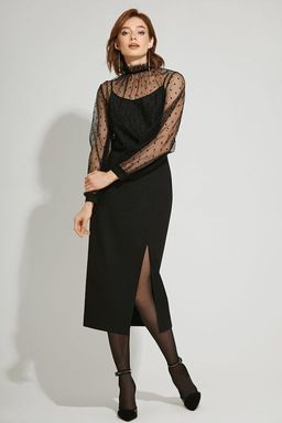 Юбка карандаш с разрезом на ноге "Соблазн"