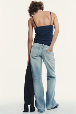 TRF RIPPED WIDE-LEG MID-WAIST JEANS - Zara фото 7