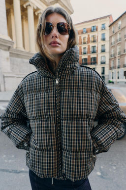 CHECK QUILTED ANORAK - Zara фото 12