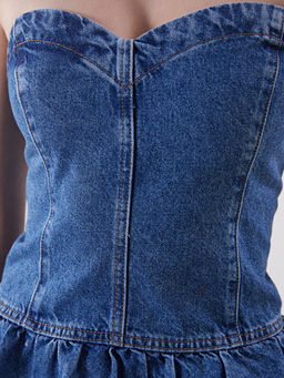 Straplez Yaka Jean Bluz