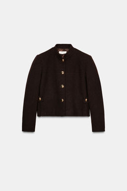 WOOL BLEND HIGH NECK JACKET - Zara фото 6