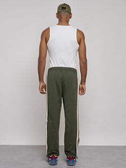 Широкие спортивные штаны трикотажные мужские цвета хаки 12903Kh - Mtforce фото 23