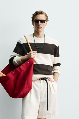 JERSEY JACQUARD RAYAS AARON LEVINE X ZARA / Marr?n / Crudo  фото 2