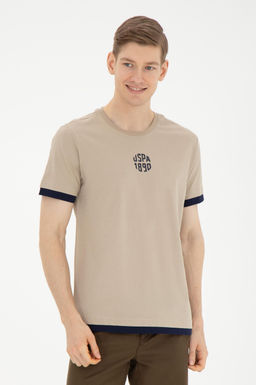 Футболка U.S. Polo Assn. мужская светло-хаки хлопок  фото 8