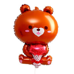 Цена за 5 шт. Воздушные шары фольгированные 33" «Медведь бурый»
