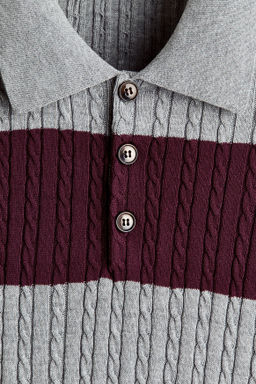 Polo en punto trenzado Regular Fit - H&m фото 3