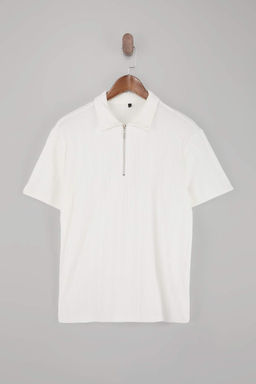Lacivert Regular Fermuarl? Dokulu Orme Polo Yaka T-shirt TMNSS26PO00019 - Trendyolmilla фото 4