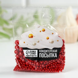 Цена за 2 шт. Кондитерская посыпка для торта, мягкая, красная, 50 г.
