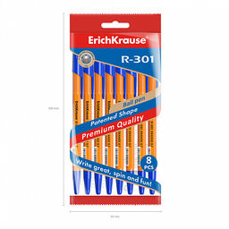 Цена за 50 шт. Ручка шариковая ErichKrause R-301 Stick Orange 0.7, цвет чернил синий (в коробке по 50 шт.)  фото 35
