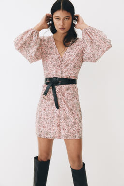 Vestido efecto arrugado con botones decorativos - H&m фото 2