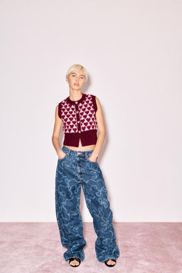 JACQUARD KNIT VEST WITH HEARTS - Zara фото 3