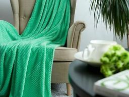 Покрывало-плед КОРАЛ-флис жаккард Ментол 150*200 см.