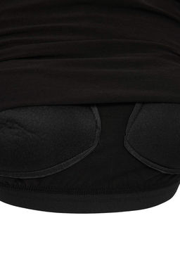 Trendyolmilla Siyah S?rt Dekolteli Gogus Pedli Fitted/Vucuda Oturan Orme Bluz TWOSS25BZ00468  фото 7