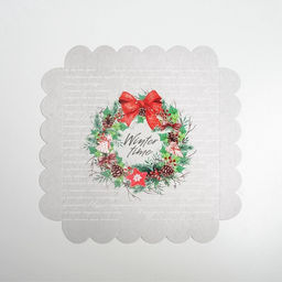 Цена за 5 шт. Коробка для кондитерских изделий новогодняя с пластиковой крышкой Winter time, 21×21×3 см