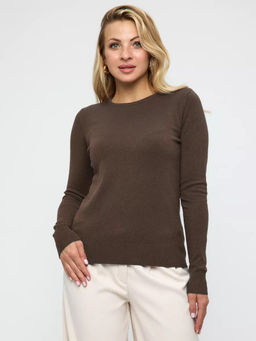 K13031 Джемпер (вязаный трикотаж) КОРИЧНЕВЫЙ