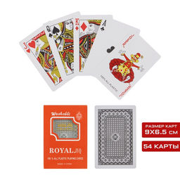 Карты игральные пластиковые 54 шт., 28 мкм, 6.5×9 см, чёрные