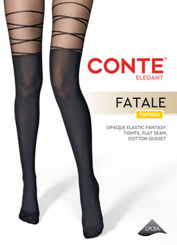 Колготки фантазийные CONTE Колготки с имитацией гольфинов со шнуровкой FATALE nero - Conte elegant фото 5