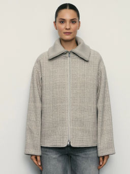 Полупальто с вязаным воротником / Zarina  фото 3