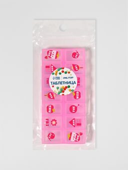 Цена за 3 шт. Таблетница «Картинки», 13×6×2 см, 14 секций, МИКС