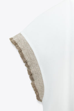 METALLIC THREAD RUFFLE T-SHIRT - Zara фото 14