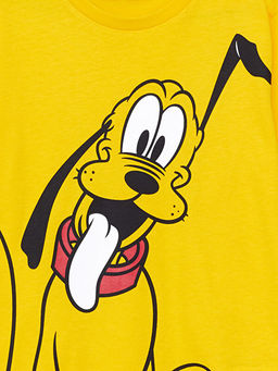 Bisiklet Yaka Pluto Bask?l? Uzun Kollu Pamuklu Erkek ?ocuk Ti??rt - Waikiki фото 3