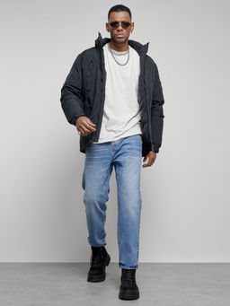 Куртка спортивная мужская зимняя с капюшоном темно-синего цвета 8360TS - Wonderrman фото 18