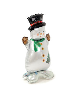 Воздушный шар фольгированный 47" «Снеговик в цилиндре», под воздух