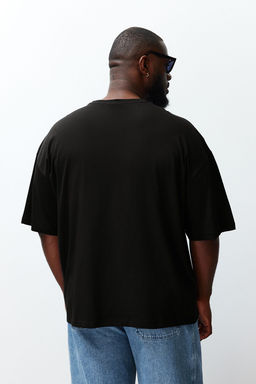 TRENDYOL MAN Siyah Bisiklet Yaka Oversize/Genis Lesim Buyuk Beden T-Shirt TMNSS25BF00001 - Trendyolmilla фото 3