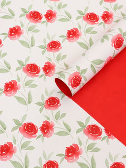 Цена за 20 шт. Пленка для цветов и букетов «Цветы», красная, 57×57 см