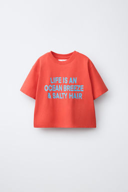 CAMISETA ESTAMPADO TEXTO / Rojo - Zara фото 3