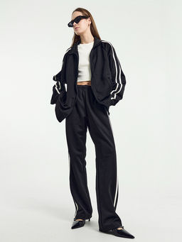 Брюки женские черные со светло-молочными лампасами черный +св.молочный 182498 - Mark formelle фото 12