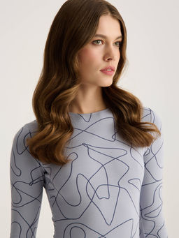 CONTE Боди из вискозы с расклешенными рукавами LBD 3145 pearl blue-lines - Conte elegant фото 3