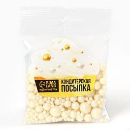 Цена за 2 шт. Кондитерская посыпка для десертов, мягкая, серебряная, 50 г