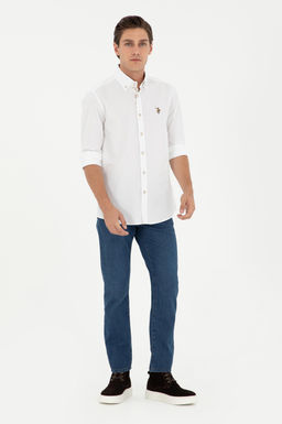 Мужская белая рубашка с длинным рукавом - U.s. polo assn фото 4