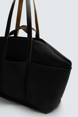 BOLSO SHOPPER DETALLES PIEL AARON LEVINE X ZARA / Negro фото 6