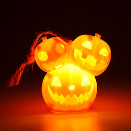Цена за 10 шт. Декор на Хеллоуин, подвеска «Ужасная тыква» световая