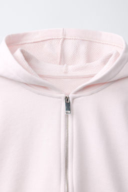 SUDADERA CAPUCHA CROPPED / Rosa claro - Zara фото 3