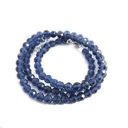 Бусы из камня Сапфир алмазная огранка 4мм 38см камень чистой и верной любви