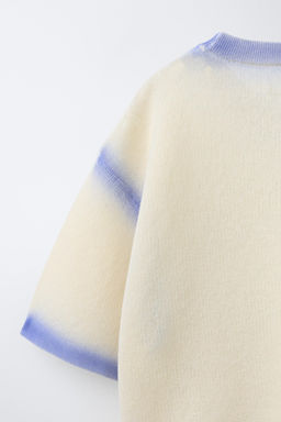 SHORT SLEEVE JUMPER WITH TIE DYE TRIMS - Zara фото 4