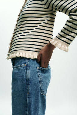 RUFFLE TRIM CARDIGAN - Zara фото 4