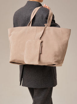 Замшевая сумка шоппер Texas DBR 31390 ваниль  фото 9