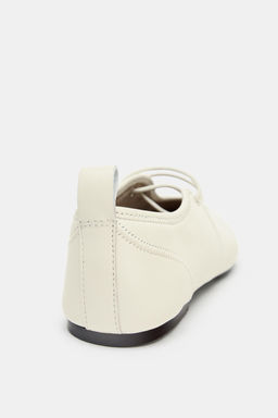 LEATHER TOPSTITCHED BALLERINAS - Zara фото 10