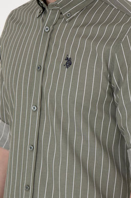 Мужская рубашка цвета хаки с длинным рукавом Неожиданная скидка в корзине - U.s. polo assn фото 7