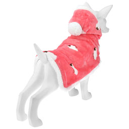 Пэт тойс (Pet toys) Одежда для собаки Накидка на меху Овечка с капюшоном, с помпоном, на кнопках, р-р M, длина спинки 35см/обхват шеи 32-36см, цвет-розовый, флис/искусственный мех (100% полиэстер) (Китай) - Домашняя мода фото 3