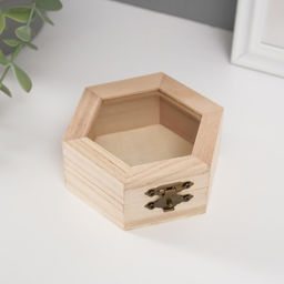 Шкатулка для росписи дерево «Многогранник со стеклянной вставкой», для творчества, декора, 10×9×4.5 см