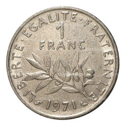 Монета 1 франк 1971 года Франция