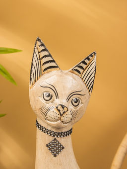 Сувенир «Кошка», белая, 60×12×6 см, дерево, МИКС