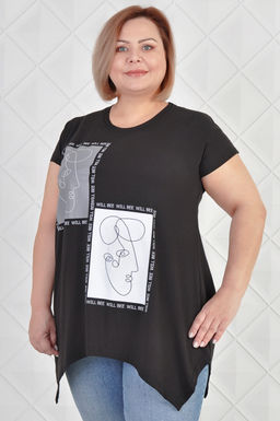 Арт. 3670 Футболка женская 46-56 (6 шт) Цвет:черный - Калинка фото 2