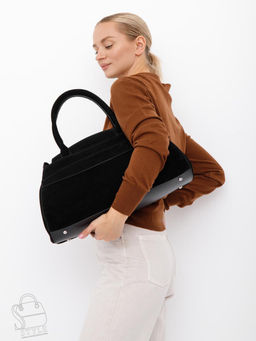 Сумка женская кожаная 3380Q black Polina&Eiterou в Новосибирске